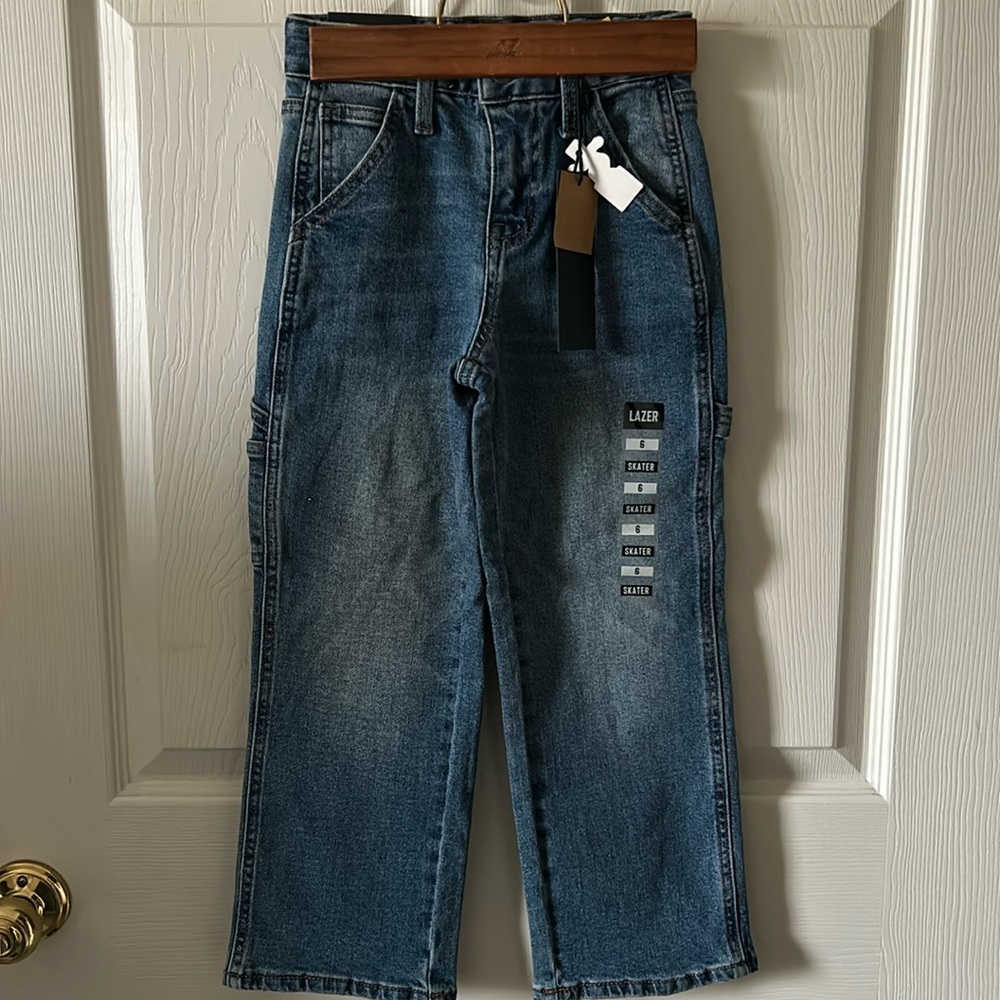 Lazer Skater Boys Kids Carpenter Jeans Size 6 Back to School‎ Fall Denim NWT